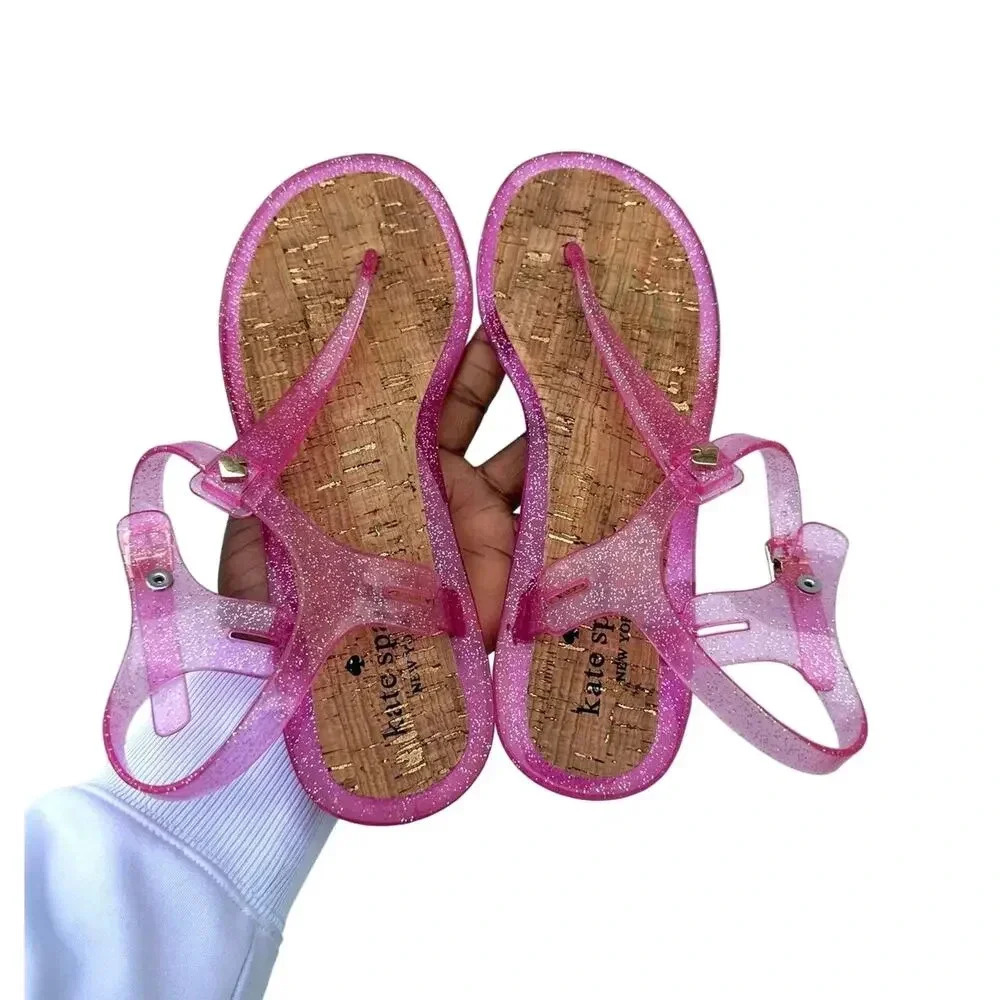 Kate‎ Spade Pink Yari Glitter Jelly Sandals Size 9